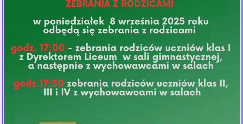 Zebrania z rodzicami