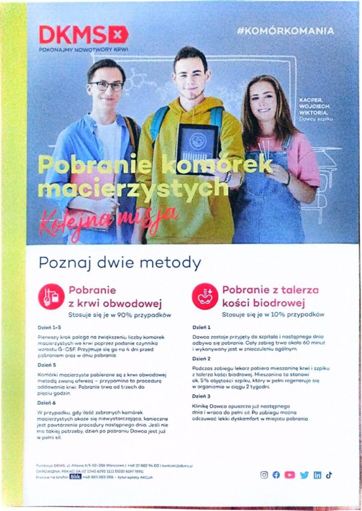 Akcja rejestracji potencjalnych dawców szpiku kostnego