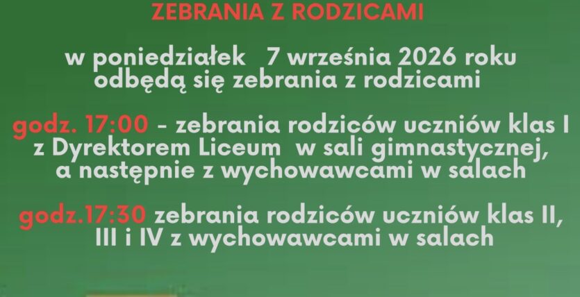 Zebrania z Rodzicami